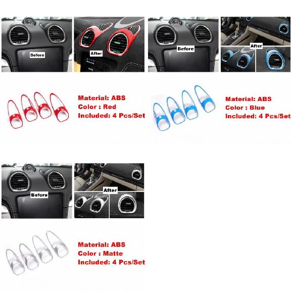 ダッシュボード エアコン AC 吹き出し口 装飾 フレーム カバー トリム 適用: ポルシェ/PORSCHE 718 ケイマン ボクスター 2017-2021 タイプA〜タイプE AL-PP-1849 AL Interior parts for cars