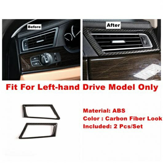 カーボン調 ステアリング ホイール エア AC ギア ヘッド ダッシュボード カバー トリム アクセサリー 適用: BMW 7シリーズ F01 F02 F03 F04 2009-2015 タイプE AL-PP-1982 AL Interior parts for cars