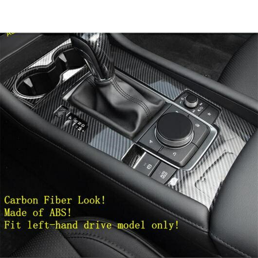 センター コントロール ギア シフト ボックス/フロント カップホルダー パネル カバー トリム 適用: MAZDA3 2019-2022 カーボンファイバー カーボン調 AL-OO-9309 AL Interior parts for cars