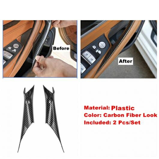 インナー ドア ハンドル アームレスト 装飾 パネル カバー トリム 適用: BMW 5シリーズ G30 530i 2017-2021 カーボン調 インテリア キット フロント ドア AL-OO-9318 AL Interior parts for cars
