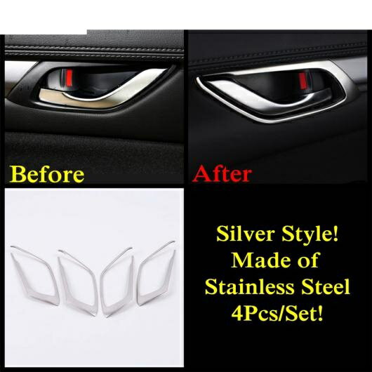 ドア アームレスト パネル ハンドル ボウル ギア フレーム カップホルダー カバー トリム キット 適用: マツダ CX-5 2017-2022 ステンレス スチール アクセサリー モデル H AL-OO-9567 AL Interior parts for cars