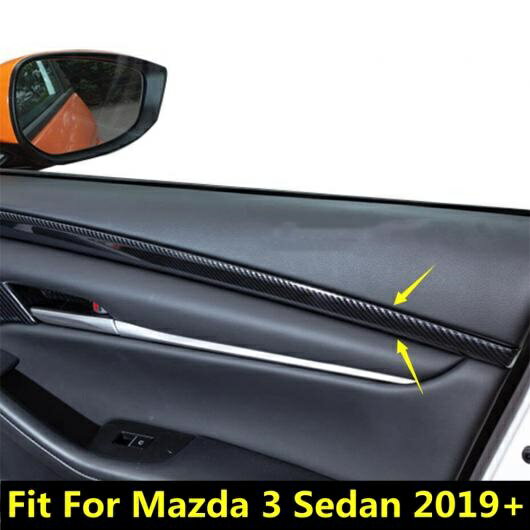 ABS インナー ドア アームレスト ハンドル ストリップ 装飾 カバー トリム 適用: MAZDA3 セダン 2019 2020 カーボン調 アクセサリー インテリア AL-OO-9585 AL Interior parts for cars