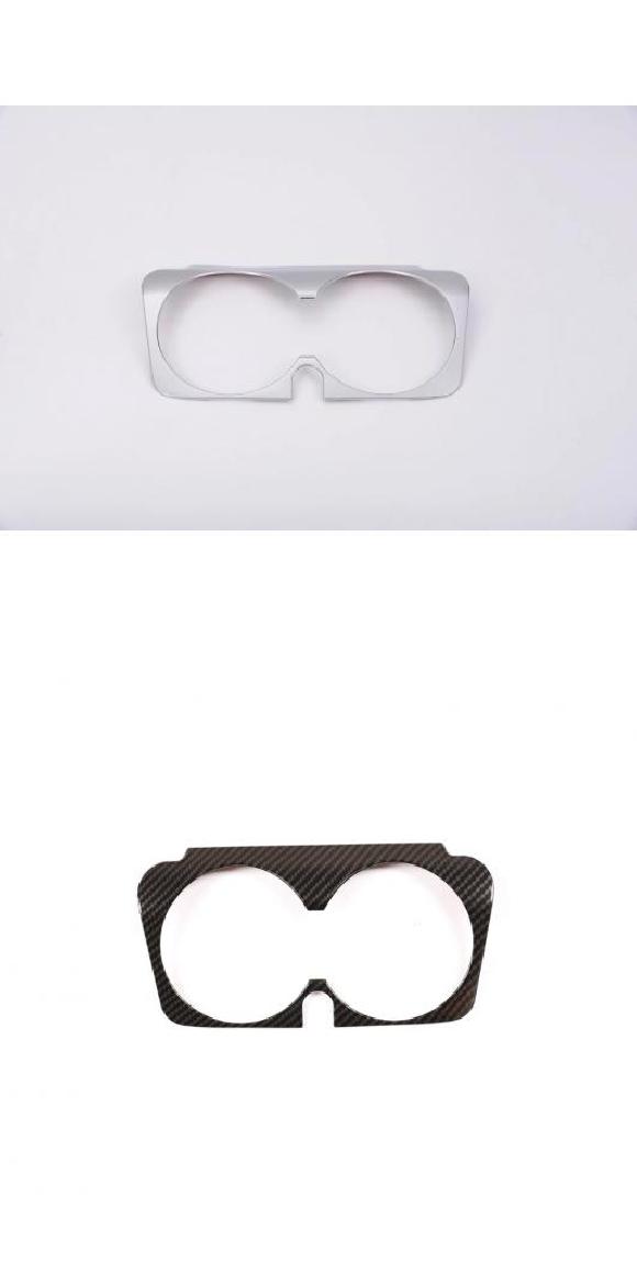 適用: メルセデス・ベンツ C E GLC クラス W205 W213 2015-2019 コンソール カップホルダー カバー フレーム トリム ステッカー ABS クローム シルバー・カーボン調 AL-PP-2138 AL Interior parts for cars