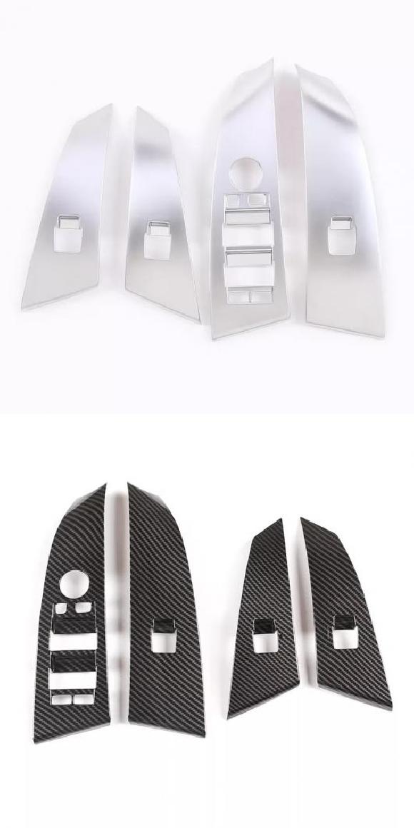 ウインドウ 眼鏡 リフト ボタン スイッチ パネル カバー トリム ステッカー 適用: BMW 5シリーズ E60 525LI 2004-2006 オート インテリア アクセサリー シルバー・カーボン調 AL-PP-2419 AL Interior parts for cars