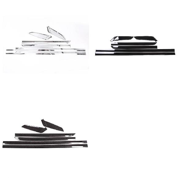 適用: BMW 5シリーズ G30 2018-2021 6ピース ABS クローム カバー 保護 サイド ボディ ドア 装飾 ストリップ トリム ステッカー ブライト シルバー〜カーボンファイバー AL-PP-2471 AL Exterior parts for cars