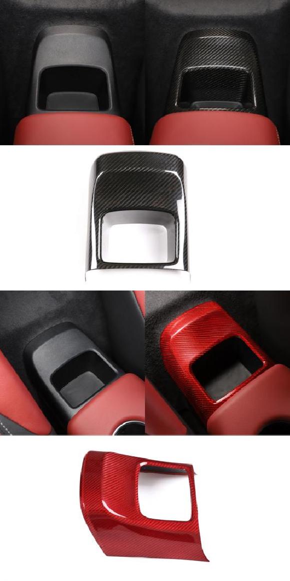 適用: トヨタ GR スープラ A90 2019-2022 リアル カーボンファイバー セントラル コントロール アームレスト ボックス ブラック カーボンファイバー・レッド カーボンファイバー AL-PP-2754 AL Interior parts for cars