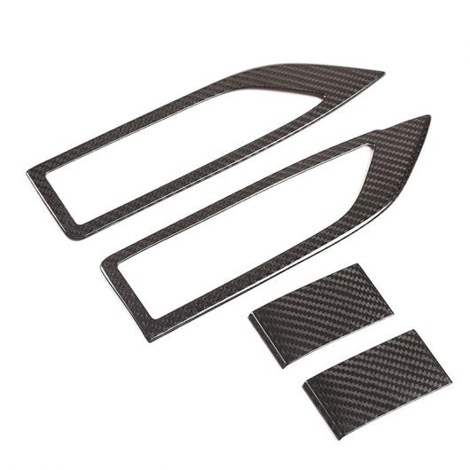 4ピース 適用: フェラーリ/FERRARI 458 2011-2016 リアル カーボンファイバー インナー ドア ハンドル カバー トリム フレーム ステッカー インテリア アクセサリー ブラック AL-PP-3091 AL Interior parts for cars