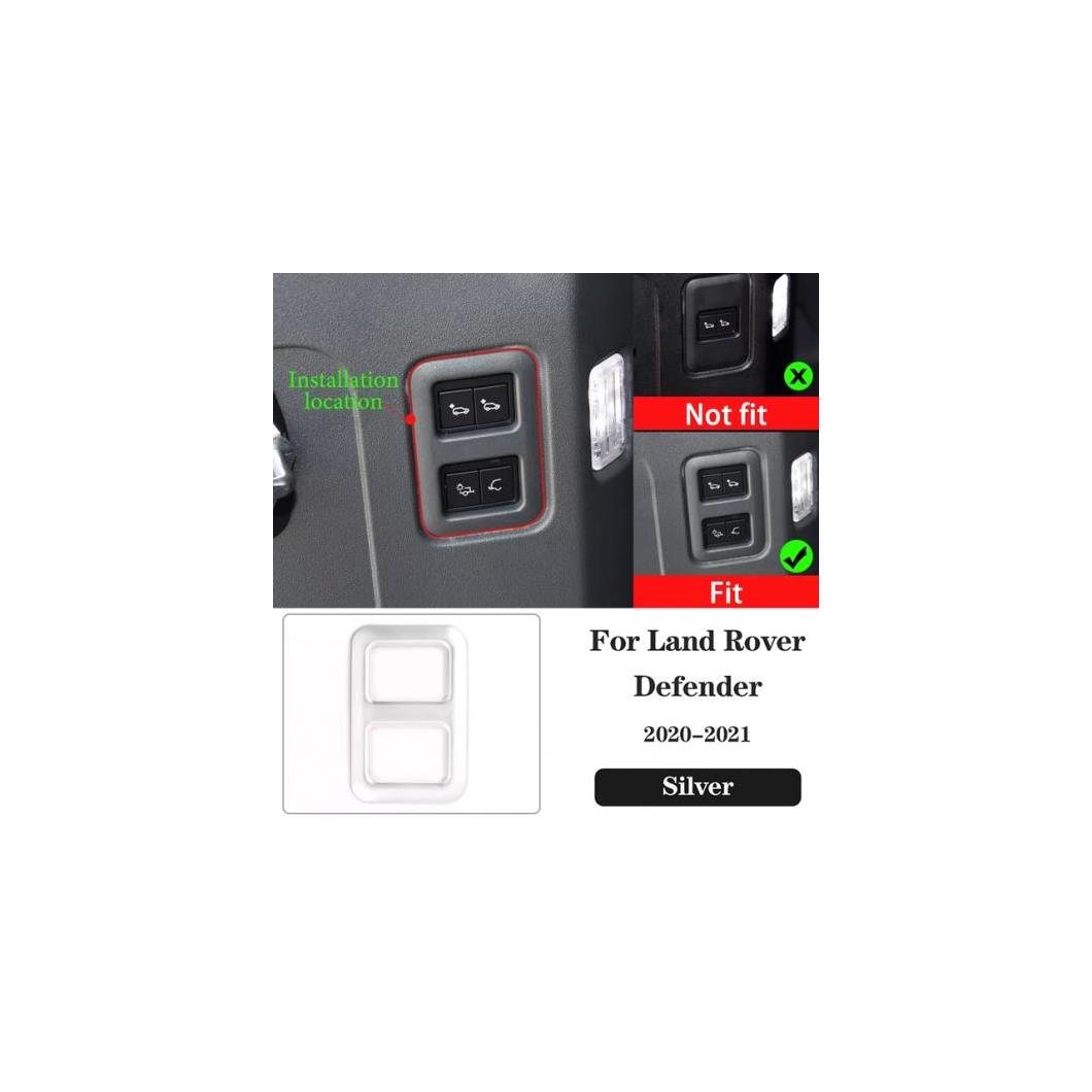 ABS クローム シルバー インテリア キット 適用: ランド ローバー/ROVER ディフェンダー 110 2020-2021 ドア ハンドル ガラス リフト フレーム ギア AC 通気口 カバー タイプ20 AL-PP-3317 AL Interior parts for cars