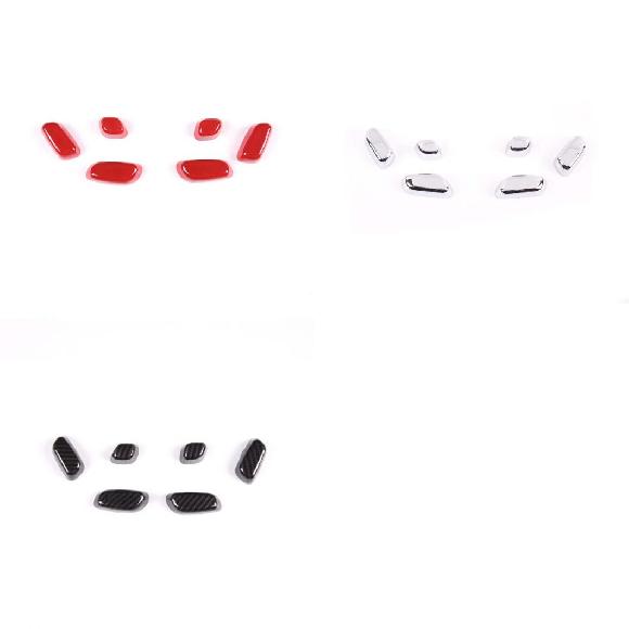 適用: シボレー/CHEVROLET コルベット C7 2014-2019 ABS カーボンファイバー調 カーシート アジャスター スイッチ ボタン トリム カバー インテリア アクセサリー レッド〜カーボン調 AL-PP-3559 AL Interior parts for cars