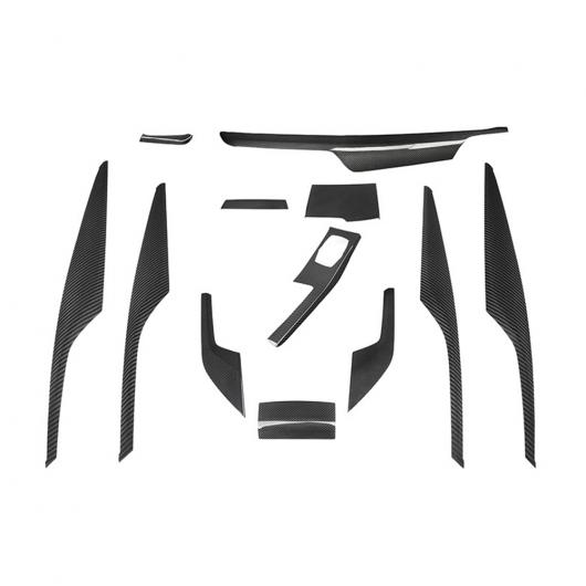 12ピース リアル ドライ カーボンファイバー インテリア モールディング パッチ インテリア 用品 適用: BMW 5シリーズ G38 G30 2017〜 High configuration AL-OO-2546 AL Interior parts for cars