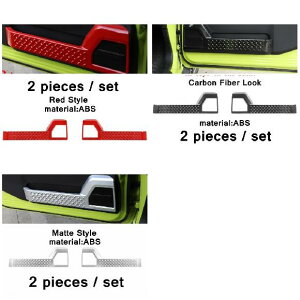 カーボン調 インテリア キット 適用: スズキ ジムニー 2019-2022 ABS インナー ドア 装飾 パネル カバー トリム 2ピース レッド〜マット AL-PP-4307 AL Car parts