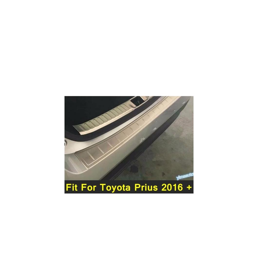 ステンレス スチール エクステリア キット 適用: トヨタ プリウス 2016 2017 リア バンパー フット プレート プロテクター カバー トリム 2ピース/セット AL-PP-4336 AL Car parts