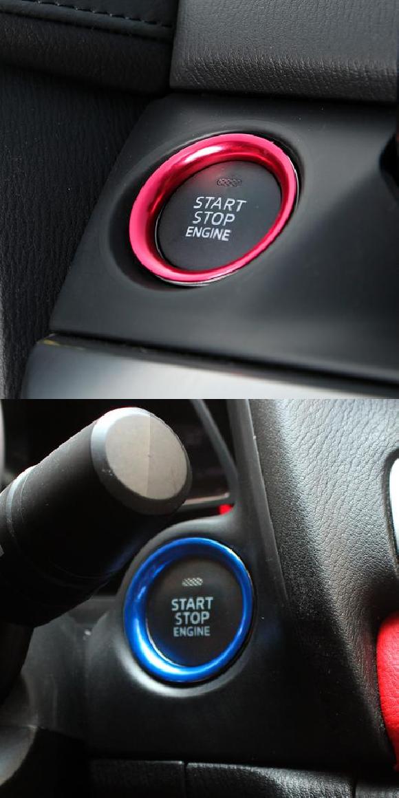 1ピース 適用: MAZDA3 アクセラ 2014-2017 CX-5 CX-4 イグニッション ボタン 装飾 リング 金属 ステッカー レッド・ブルー AL-PP-5483 AL Interior parts for cars