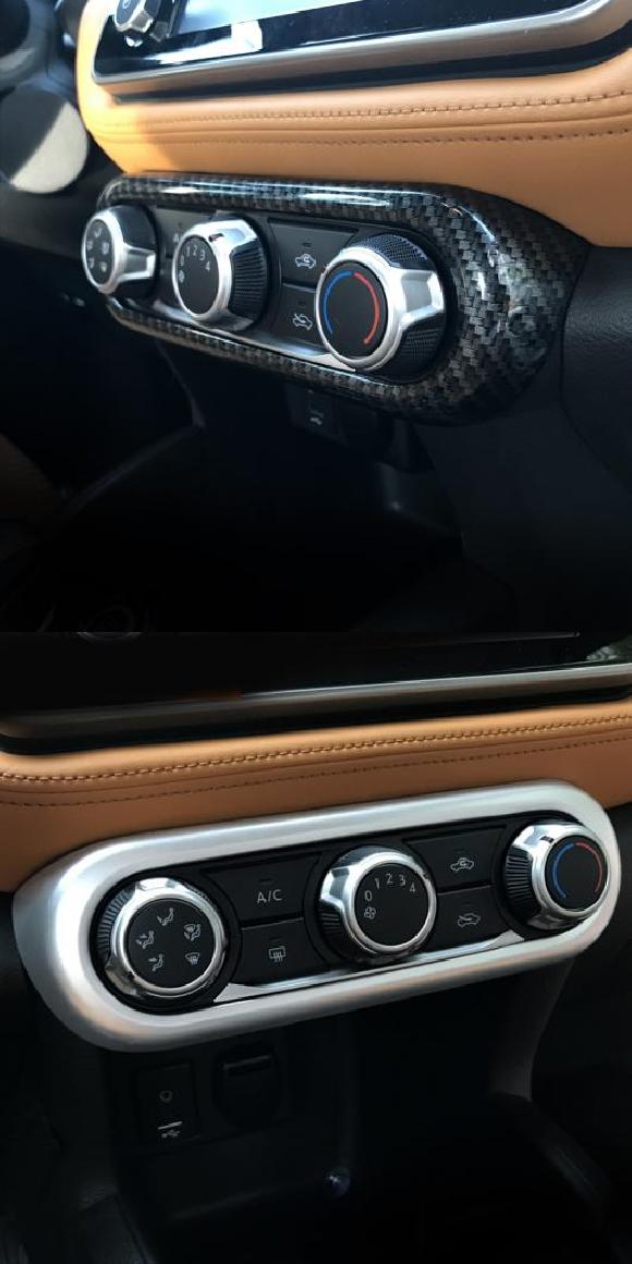 1ピース 適用: 日産 キックス 2017 エア コンディション セントラル コントロール 装飾 フレーム エアコン ノブ 装飾 ブラック・シルバー AL-PP-5642 AL Interior parts for cars