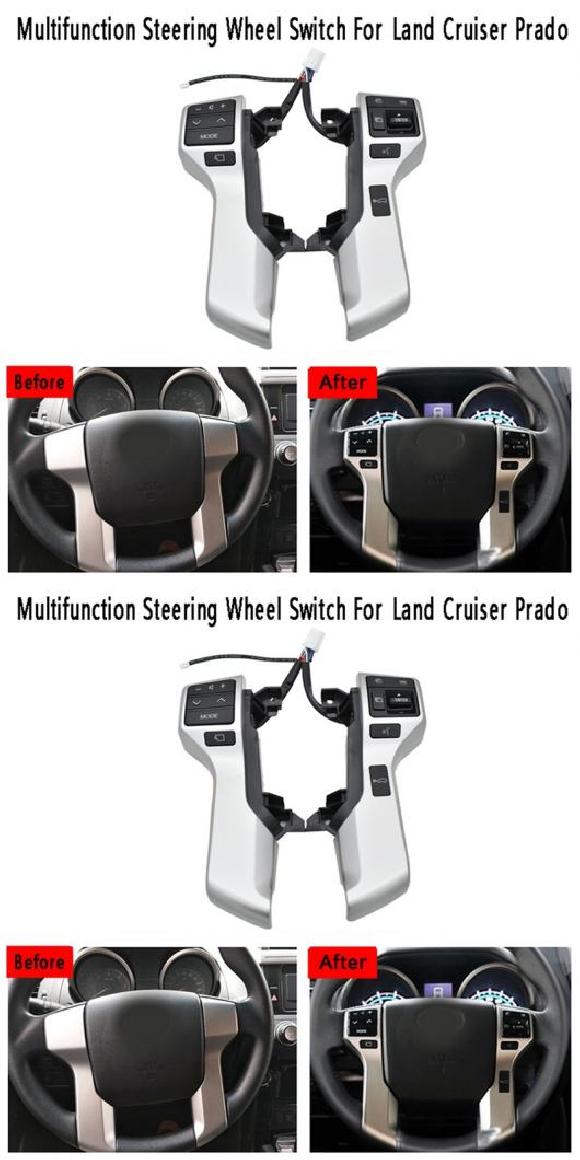 多機能 ステアリング ホイール コントロール スイッチ オーディオ コントロール ボタン 8425060180 適用: トヨタ ランドクルーザー プラド シルバー・シルバー グレー AL-PP-8600 AL Car parts