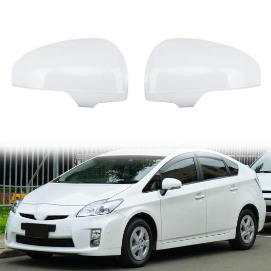 1ペア ホワイト バックミラー サイド ガラス ミラー カバー トリム リア ミラー カバー シェル 適用: トヨタ レイツ/マークX プリウス 2010 2011 2012 AL-PP-9573 AL Car parts