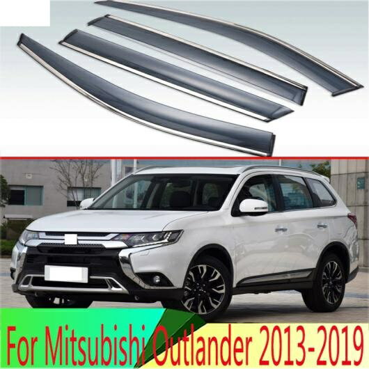 適用: 三菱 アウトランダー 2013-2019 プラスチック エクステリア バイザー 吹き出し口 シェード ウインドウ サン レイン ガード デフレクター 4ピース AL-QQ-4070 AL Exterior parts for cars