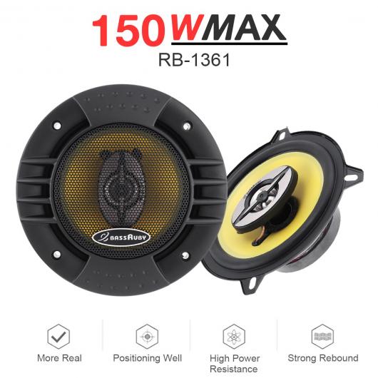 2ピース 5インチ 150W 2 ウェイ 同軸 スピーカー オーディオ ステレオ フル レンジ 周波数 Hi-Fi スピ..