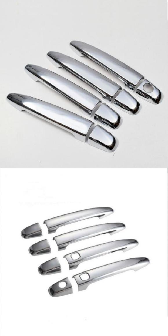 適用: トヨタ マーク X 2004-2009 光沢ブラック カーボンファイバー クローム ドア ハンドル カバー トリム ステッカー オーバーレイ スタイリング アクセサリー AL-RR-1030 AL Car parts