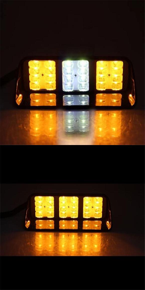 8 LED サイド マーカー ワーニング ライト グリル ライトバー トラック ビーコン ランプ アンバー ホワ..