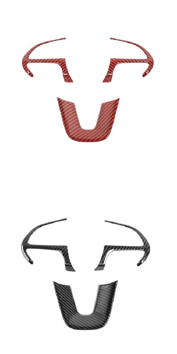 インテリア アクセサリー 適用: ダッジ/DODGE チャレンジャー 2015〜 ステアリング ホイール 装飾 カバー ステッカー ダッジ チャージャー 2015〜 レッドカーボン・カーボン調 AL-RR-3124 AL Interior parts for cars