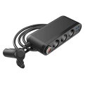 シガーソケット アダプタ スプリッタ 120W QC3.0 USB チャージャー 4ポート ソケット 電圧計 ブラック AL-RR-4036 AL Car parts