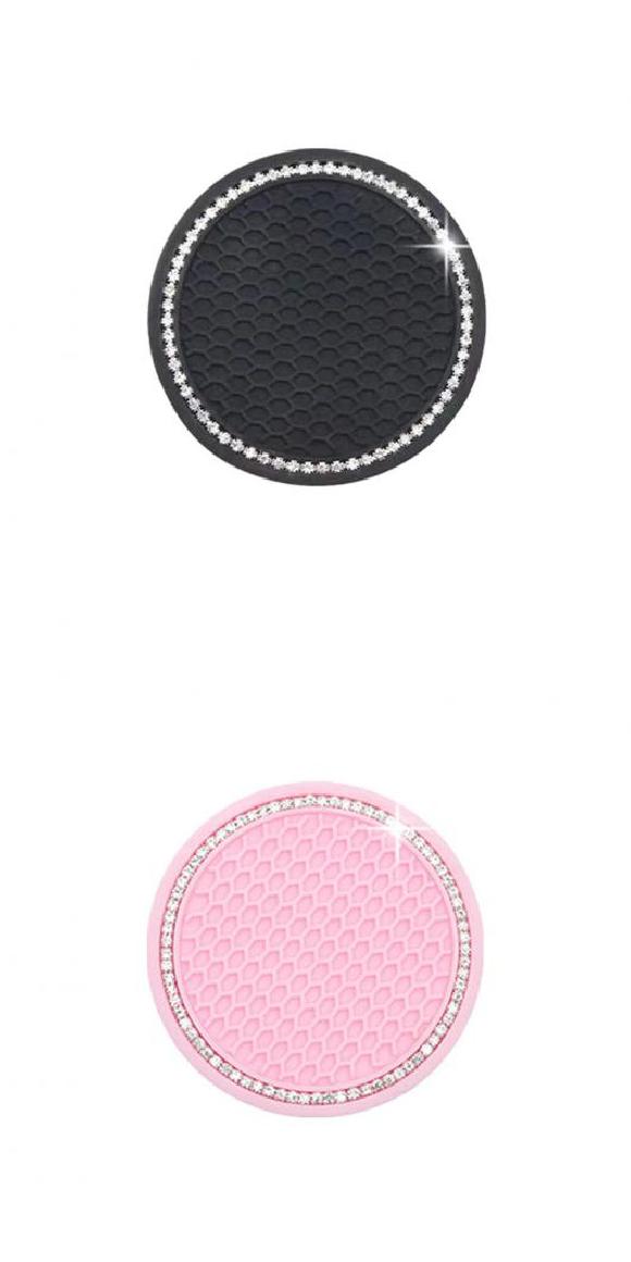 1ピース 滑り止め ドリンクホルダー パッド ラインストーン ラバー マット 適用: ボトル ホルダー コー..