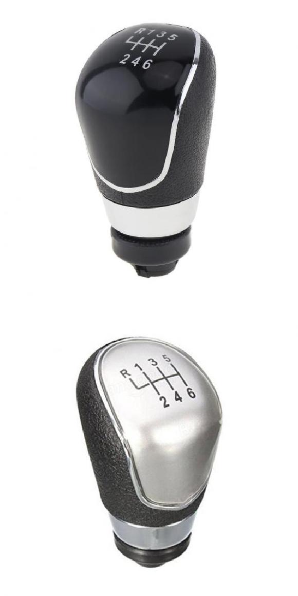 6速 ABS プラスチック マニュアル トランスミッション ギア シフト ノブ 適用: フォード/FORD フォーカス/フィエスタ/モンデオ 2007-2013 6 ギア モデル ブラック・シルバー AL-RR-7789 AL Interior parts cars