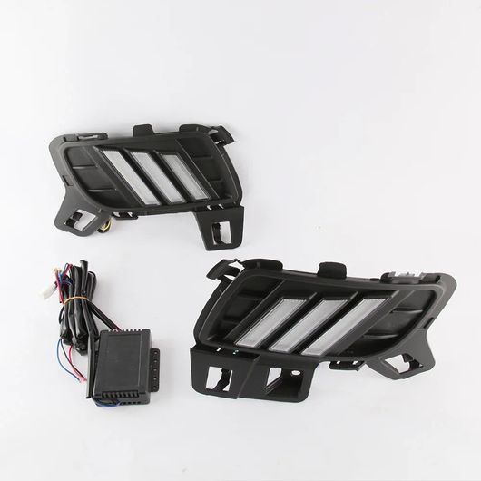 アクセサリー 2ピース DRL ランプ LED デイタイムランニングライト 適用: マツダ6 2010-2015 イエロー ウインカー フォグ ランプ 3ファンクション SR-DD-0804 Car light