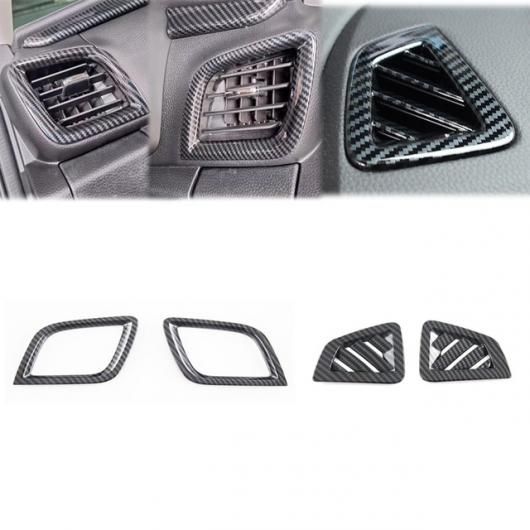 適用: いすゞ MU-X MUX 2022 2023 2024 ABS カーボンファイバー サイド ダッシュボード エアコン カバー トリム アッパー エアコン フレーム ステッカー 4ピース エアコン カバー SR-AA-3664 Interior parts for cars