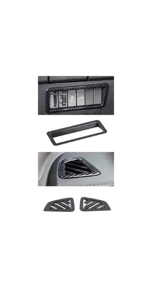 適用: いすゞ D-マックス DMAX 2021-2022 カーボンファイバー センター コンソール ギア アームレスト ヘッドライト スイッチ カバー・アッパー エアコン カバー トリム SR-AA-3937 Interior parts for cars