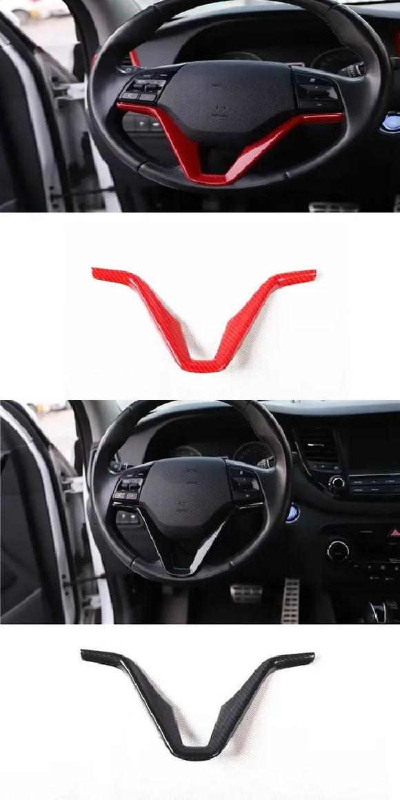 右 ハンド 右ハンドル用 適用: ヒュンダイ/現代/HYUNDAI ツーソン 2015-2018 ABS ステアリング ホイール レッド カーボンファイバー C・ブラック カーボンファイバー C SR-AA-4070 Interior parts for cars