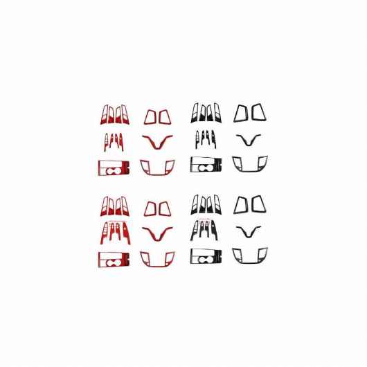 右 ハンド 右ハンドル用 適用: ヒュンダイ/現代/HYUNDAI ツーソン 2015-2018 ABS ステアリング ホイール レッド カーボンファイバー 6ピース〜ブラック カーボン 6点セット-1 SR-AA-4070 Interior parts for cars