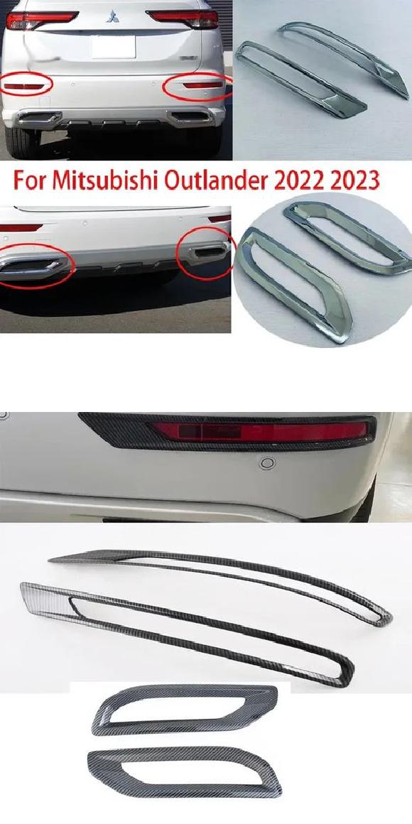適用: 三菱 アウトランダー 2022 2023 2024 クローム リア フォグライト ランプ カバー トリム フォグライト ベゼル 装飾 ダウン アッパー 4ピース SR-AA-0567 Exterior parts for cars