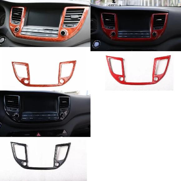 インテリア アクセサリー 適用: ヒュンダイ/現代/HYUNDAI ツーソン 2015 2016 2018 ABS カーボンファイバー センター イエロー ピーチ ウッド〜ブラック カーボンファイバー SR-AA-0644 Interior parts for cars