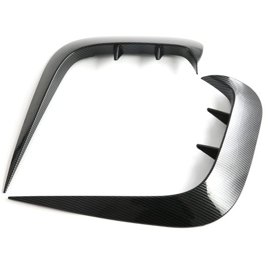 適用: フォード/FORD マスタング 2024-2025 エクステリア フロント グリル エッジ ブレイド トリム ストリップ カバー ABS カーボン アクセサリー 2ピース SR-BB-6134 Exterior parts cars