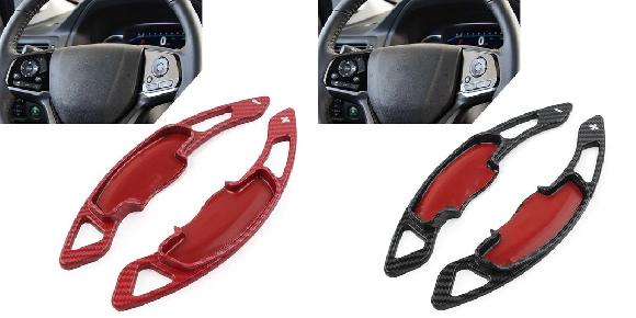 ステアリング ホイール パドル シフター エクステンション 適用: ホンダ アコード CR-V シビック 10世代 オデッセイ スピリア パイロット カーボン レッド・カーボン ブラック SR-BB-7556 Interior parts for cars