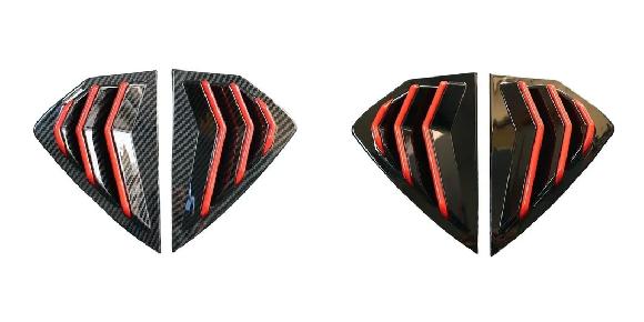 リア ルーバー ウインドウ サイド シャッター カバー 適用: マツダ3 アクセラ ハッチバック 2019 2020-2022 トリム ステッカー 吹き出し口 スクープ ABS カーボン・ピアノブラック SR-BB-7785 Exterior parts for cars