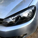 ABS ヘッドライト アイブロー アイリッド ステッカー トリム カバー 適用: フォルクスワーゲン/VOLKSWAGEN ゴルフ 6 MK6 2008 2009 2010 2011 2012 2013 ピアノブラック SR-BB-8139 Exterior parts for cars