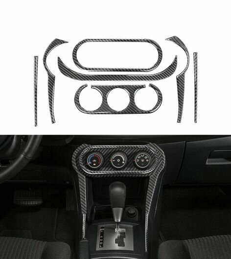カーボン コントロール コンソール アクセント ボタン フレーム ステッカー カバー トリム 適用: 三菱 ランサー ES DE GTS 2008-2015 ブラック SR-BB-8476 Interior parts for cars