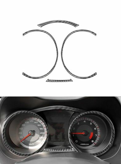 カーボン スピードメーター ステッカー 適用: 三菱 ランサー GT GTS ES DE 2008-2015 インストルメント パネル カバー ブラック SR-BB-8558 Interior parts for cars