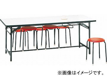 TOKIO 食堂用テーブル 共巻 1800×750mm アイボリー DY-1875(4645723) JAN：4942646122691 Table for cafeteria ivory