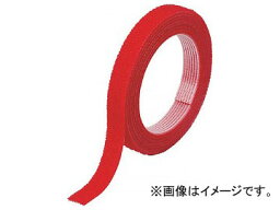 トラスコ中山 マジックバンド結束テープ 両面 幅20mm×長さ30m 赤 MKT-20W-R(7542216) Magic band binding tape double sided width length red