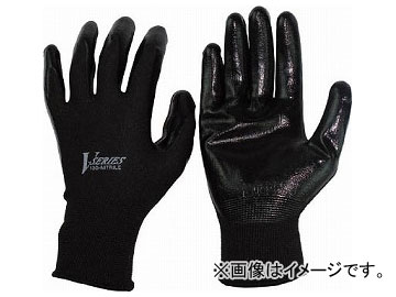 おたふく ニトリル背抜き手袋 ブラック L A-32-BK-L(7953771) dorsal gloves Black