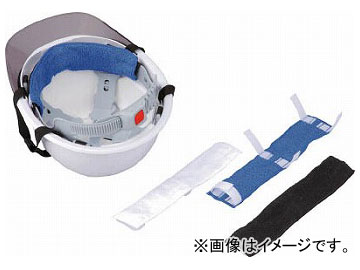 トーヨーセフティ ヘルメット取付式汗取りデコパット 青 タオル地 NO.67-BU 7957050 Helmet mounting type Sweat removal deckopat blue towel