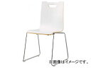 アイリスチトセ リフレッシュチェア フーク 背・座合板 塗装ループ脚 ホワイト CFKCR-G-W 7902140 Refresh chair Fark Back Seating pierce paint loop leg White