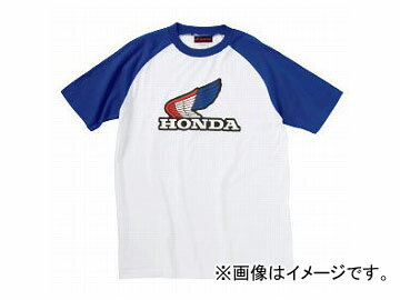 2輪 ホンダライディングギア CLASSICS ウイングラグランTシャツ ホワイト×ブルー 選べる5サイズ