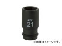 KTC 12.7sq.インパクトレンチソケット（セミディープ薄肉） ピン リング付 BP4M-19TP With impact wrench socket semi deep thin meat with pin ring