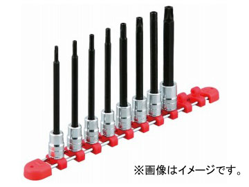 KTC 9.5sq.ロングT型いじり止めトルクスビットソケットセット［8コ組］ TBT3L08TH Long type turbulent torque bit socket set pumps