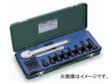 トネ/TONE 12.7mm（1/2”） インパクト用ヘキサゴンソケットレンチセット 15点 品番：AH4133 Hexagon socket wrench set for impact